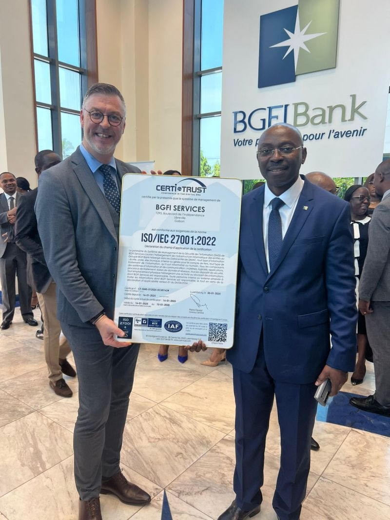 BGFI Services obtient la certification ISO/IEC 27001:2022